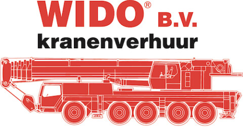 Wido kraan met tekst